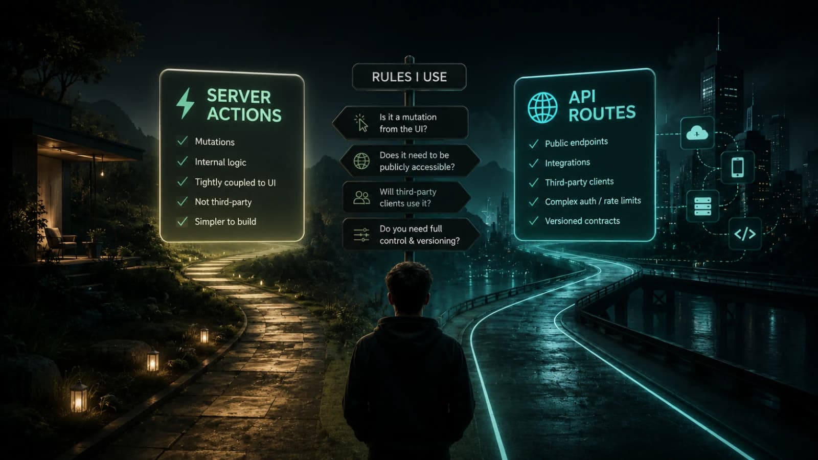Server Actions vs API Routes in Next.js: the rules I actually use cover